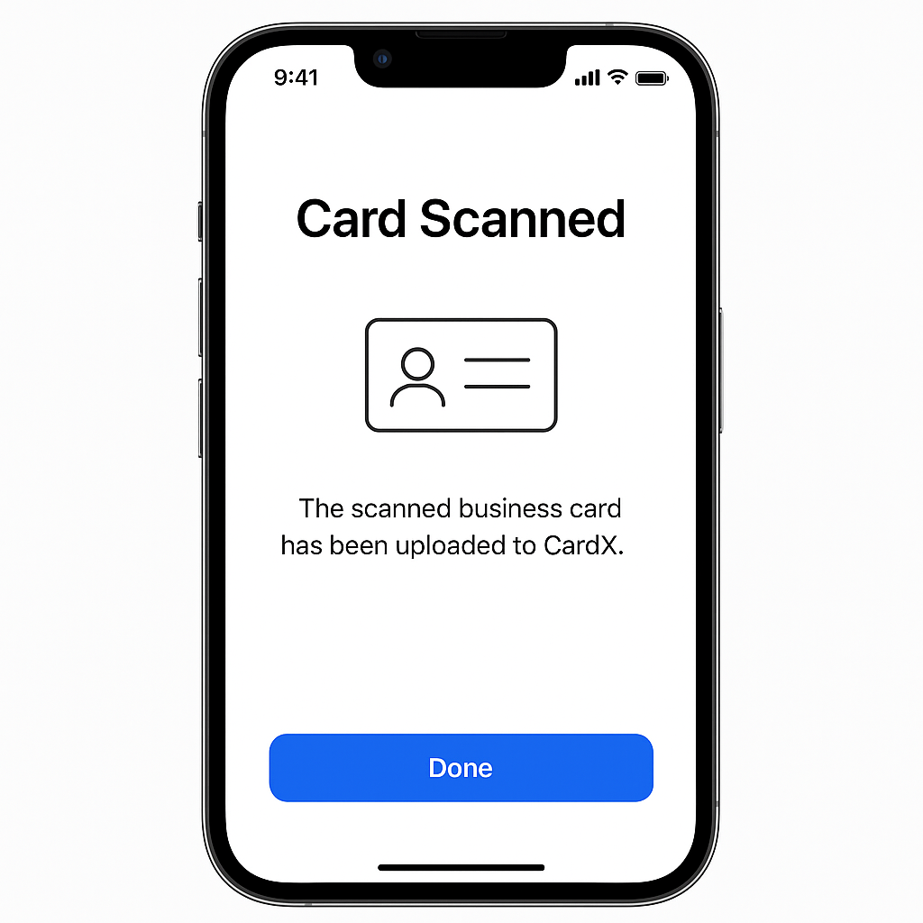 CardX 智能名片扫描器应用主界面 - OCR识别技术